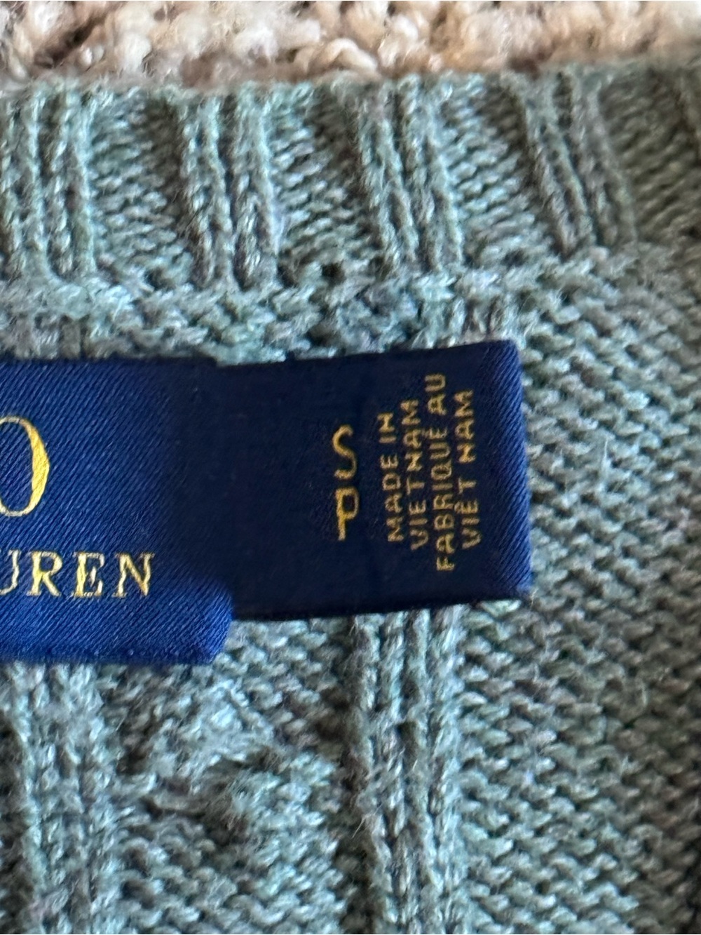 Polo by Ralph Lauren Iconic Cable Knit Crewneck Sweater - Sage - Picture 4 of 4